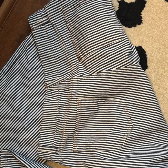 Lioness Top Model navy and White Striped jeans wide leg size large - Picture 5 of 5